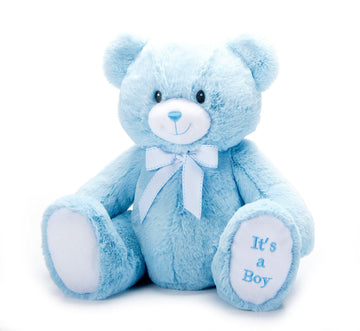 The Petting Zoo Bently Bear Stuffed Animal Plushie, Gifts for Kids, Everyday Teddy Bears, It’s a Boy Blue Bear Plush Toy with Display Box, 12 inches