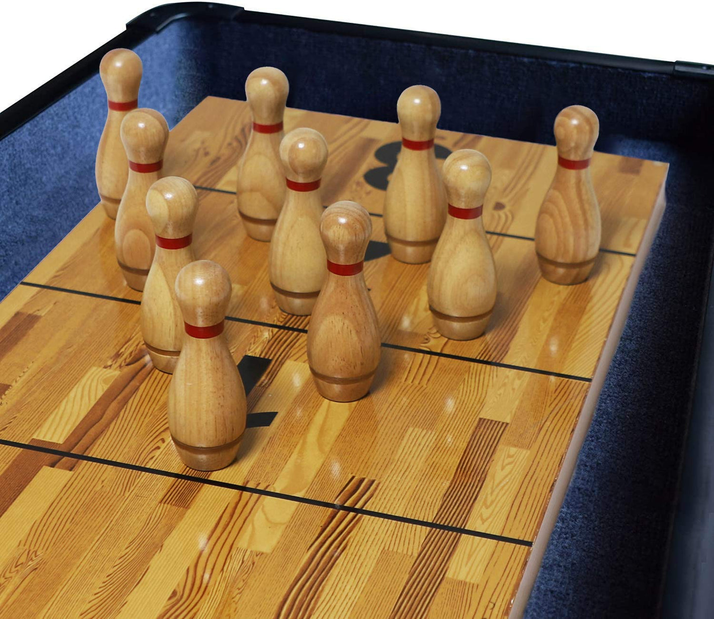 YDDS Shuffleboard Bowling Pin Set with 10 Pcs Premium Hardwood Bowling Pins Durabel Triangular Pinsetter Resin Bowling Ball and Carrying Bag, Fun