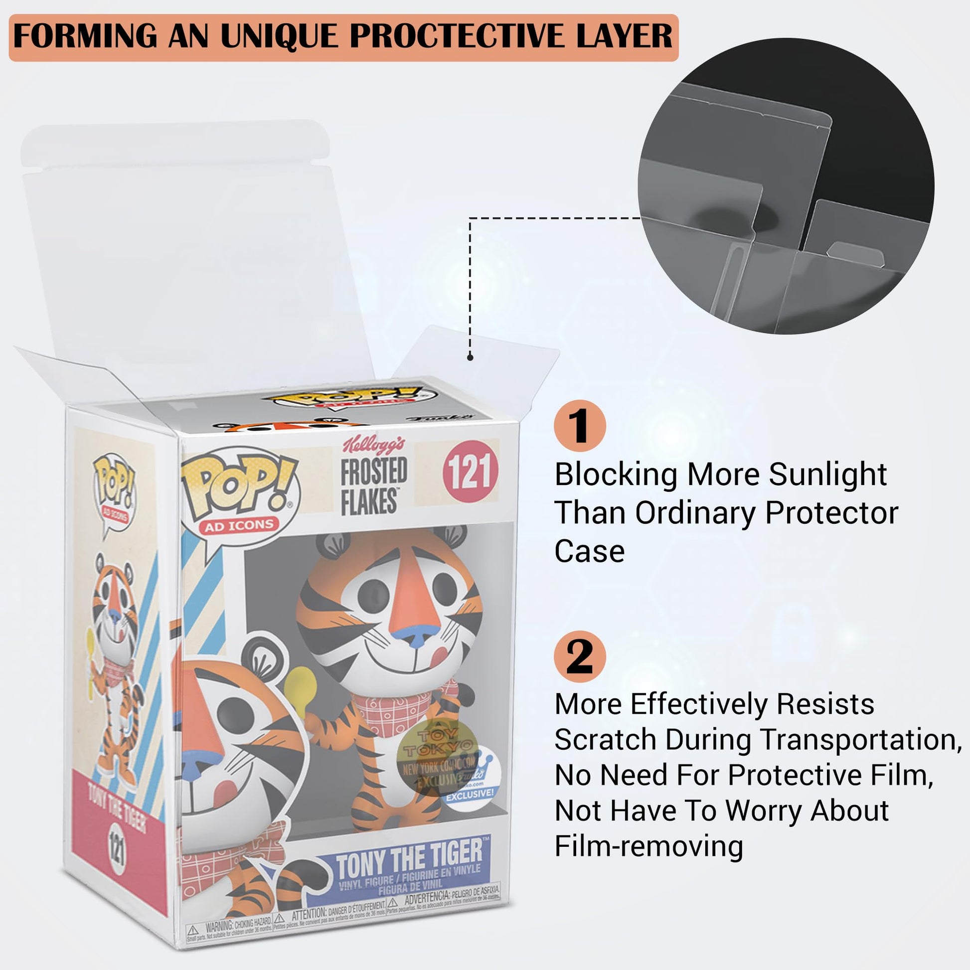 Premium 0.5mm 10 Pack Protective Display Box Compatible with Funko Pops- Crystal Clear PET Plastic Case - Fits Standard 4-Inch Vinyl Figures