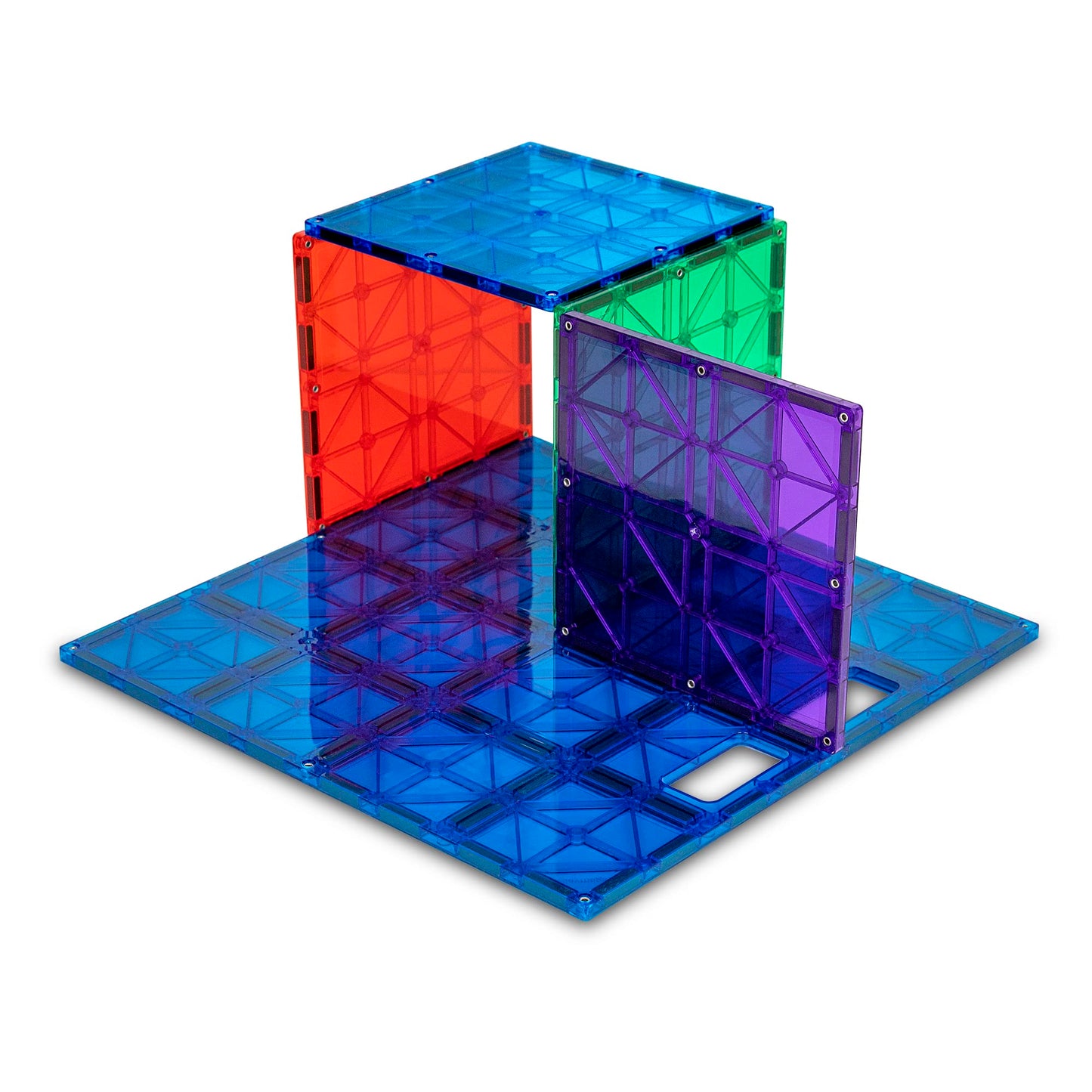Playmags Super Durable Building Stabilizer Set, Great Add On to All Magnet Tiles Sets Works with All Leading Brands 1-12"x12" & 4-6"x6" (Colors May