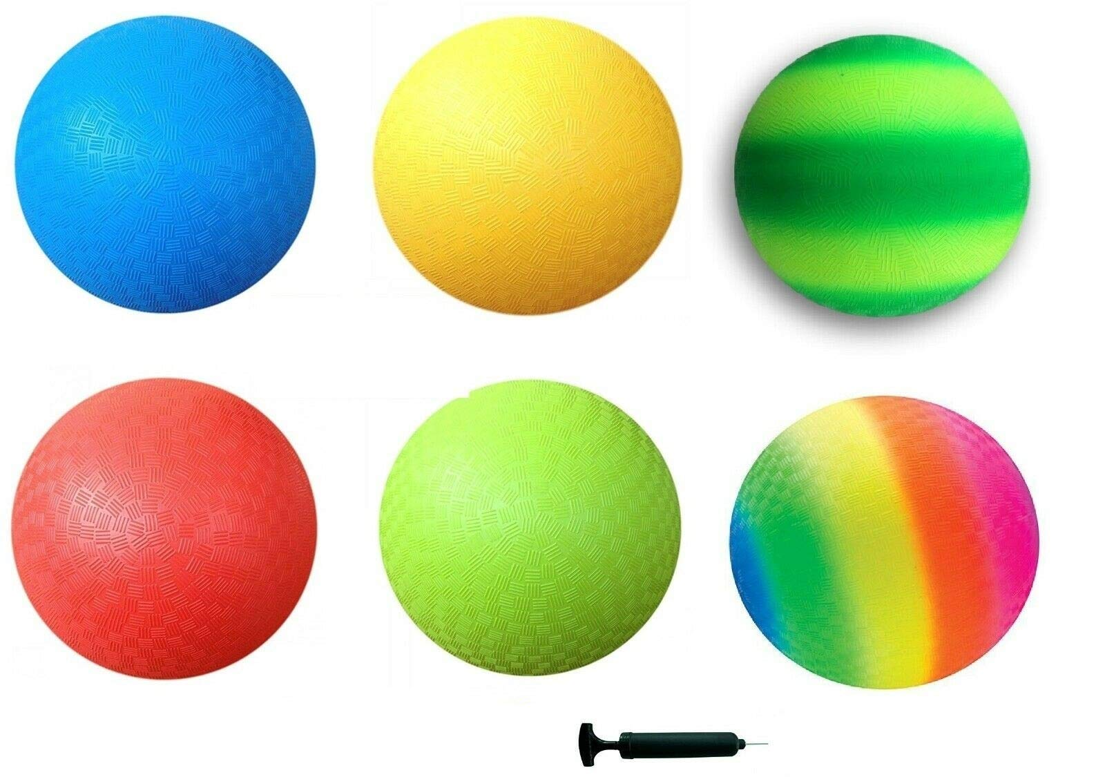Toys+ 24 Pack 8.5 Inch Playground Balls (Red,Blue,Green,Yellow,Rainbow, Green/Swish