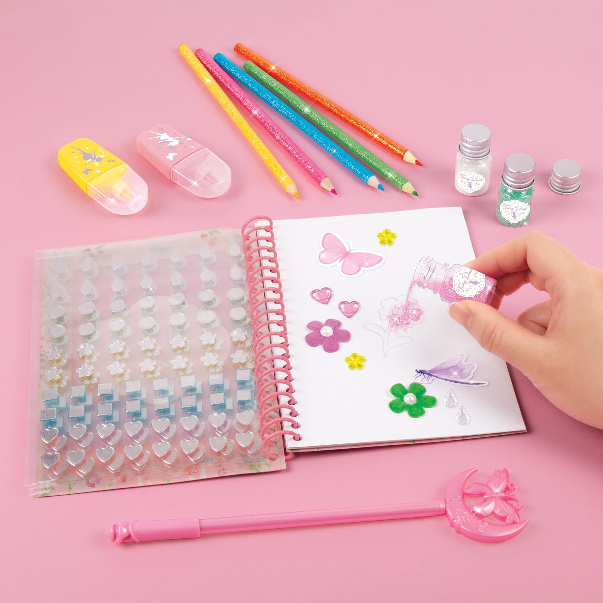 Make It Real 3C4G: Fairy Garden Novelty Sketching Set - 24 pcs, Create Crafts & 3D Artworks, Mixed Media Set, Tweens, Girls & Kids Ages 8+, Three