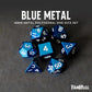 FanRoll 16mm Metal Polyhedral DND Dice Set: Blue, Role Playing Game Dice for Dungeons and Dragons