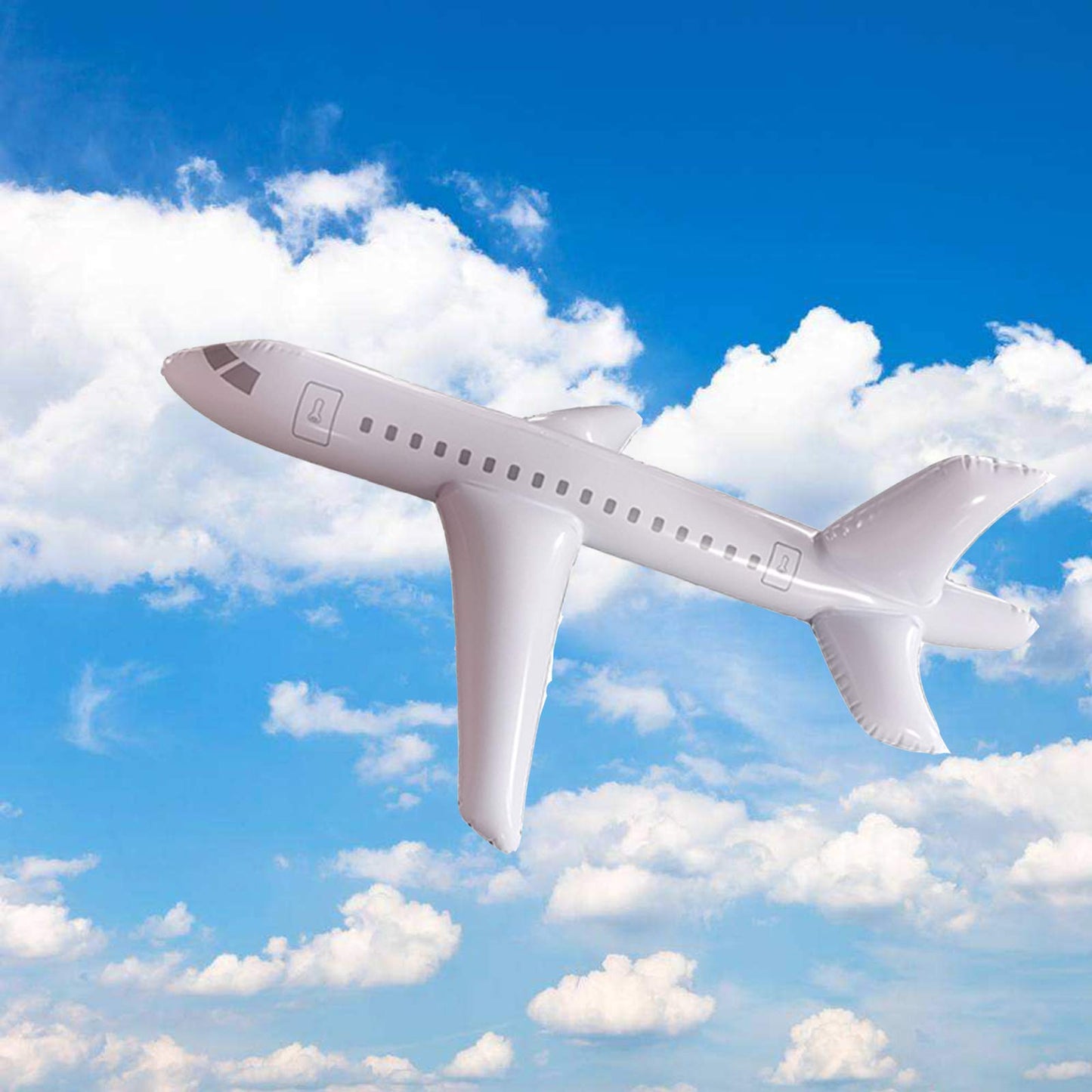 HAO White Large Inflatable Airplane Float, Blow Up Airplane Balloon for Outdoor, Party Favors, Swimming, (40inch)