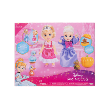 Disney Princess Cinderella & Fairy Godmother Petite Doll Playset Fashion Dolls, Complete with 5 Points of Articulation Dolls Can Be Posed in Many