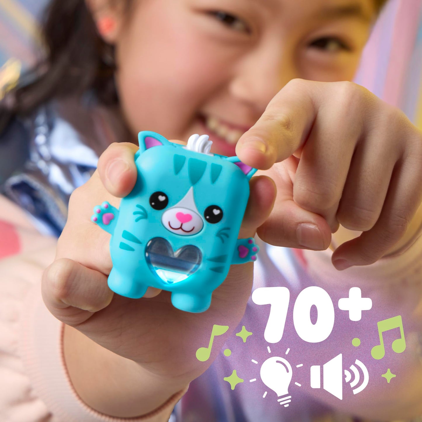 Nano-MALS Pawtricia The Blue Kitty, Electronic Pet Cat, 70+ Responses, Easter Basket Stuffers, Interactive Fidget Toys for Girls & Boys Ages 5+