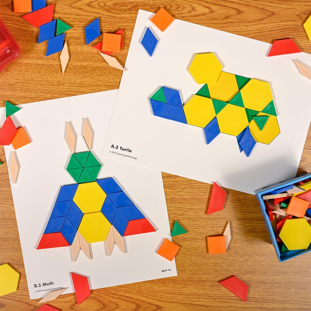 LEARNING ADVANTAGE Pattern Block Activity Cards, Set of 20