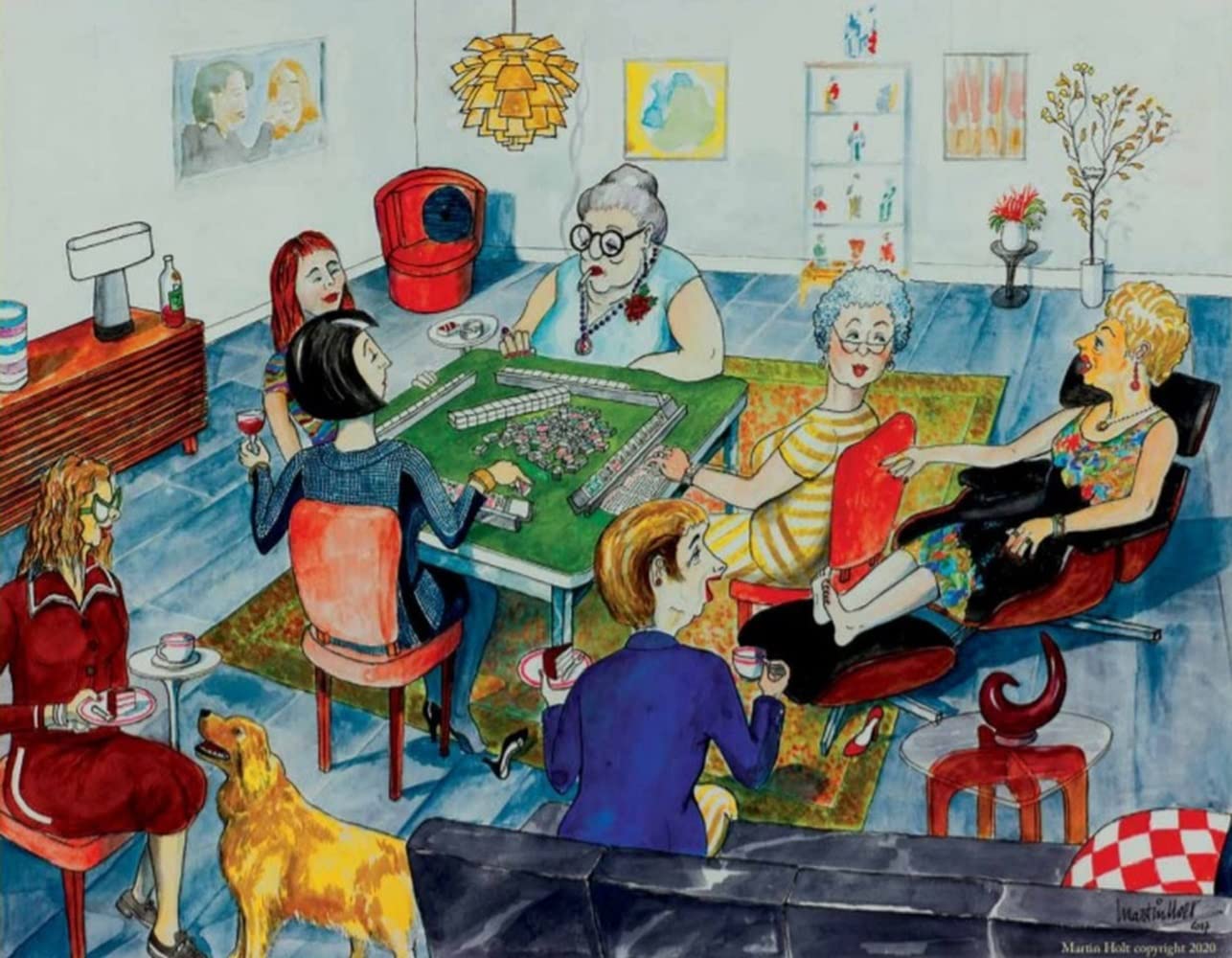 SunsOut Mah Jongg Meet Up Jigsaw Puzzle for Adults, 1000 piece Jigsaw Puzzle by Artist: Martin Holt - Finished Size 20" x 27" - MPN# 40810