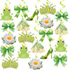 16PCS Cute Cartoon Frog Birthday Party Supplier Hanging Swirls, Green Party Decorations Streamers