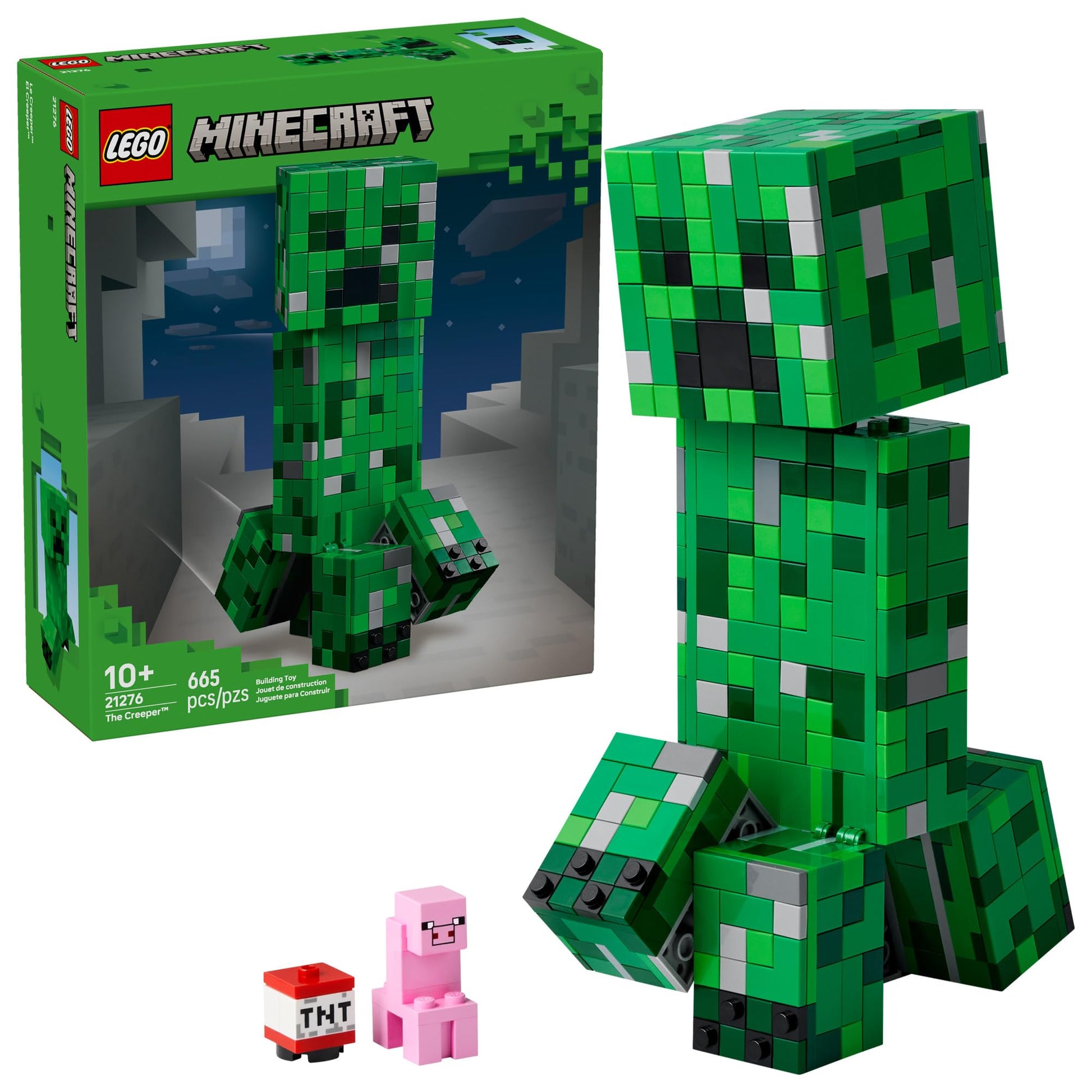 LEGO Minecraft The Creeper Kids Building Toy - Minecraft Toy for Boys & Girls, Ages 10+ - Room Decor for Gamers w/ 1st Version Creeper Minifigure