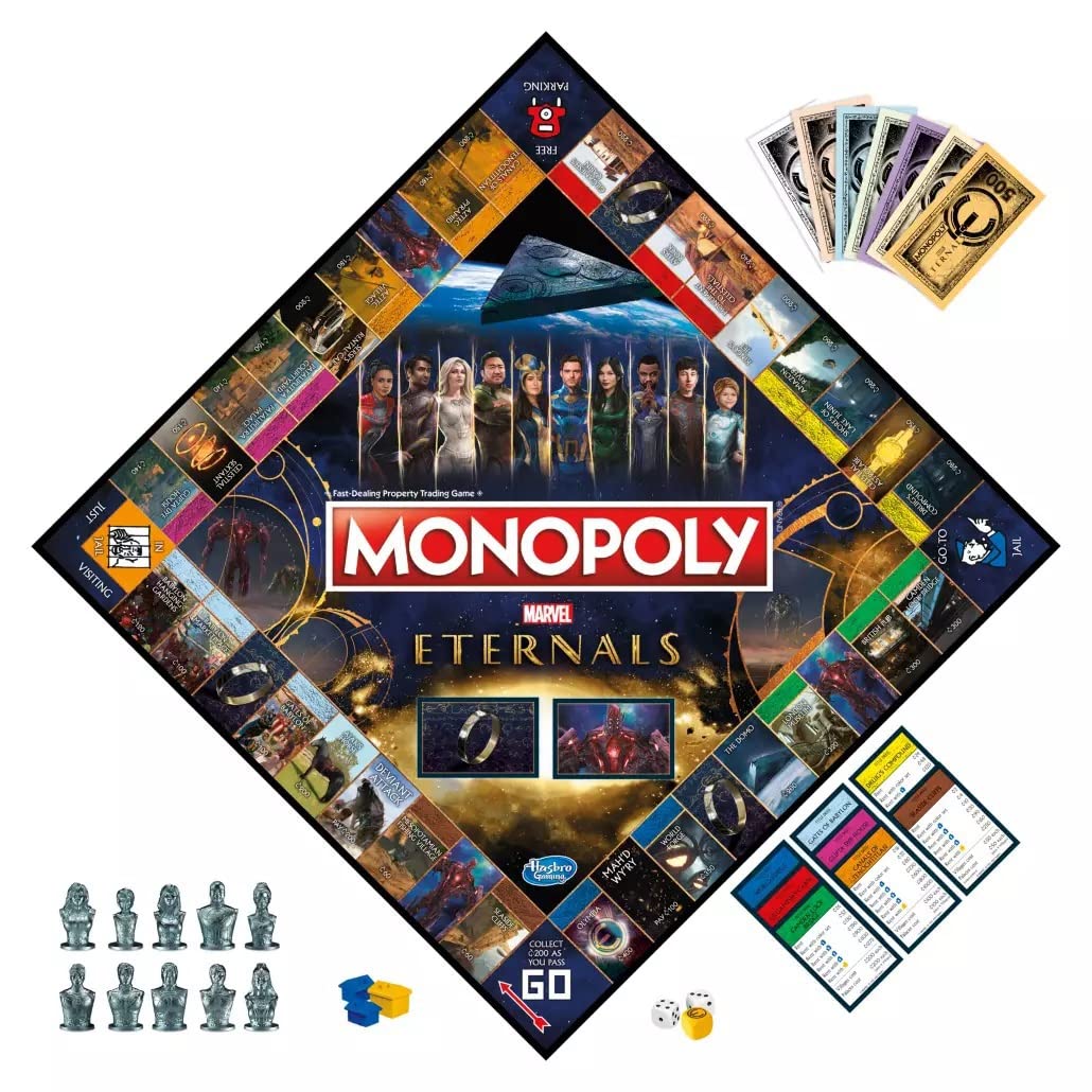 Monopoly: Marvel Studios' Eternals Edition Board Game for Marvel Fans, Game for 2-6 Players, Kids Ages 8 and Up