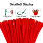 DVKKHD 100 Pcs Red Pipe Cleaners Bulk, 8mm Chenille Stems for DIY Craft