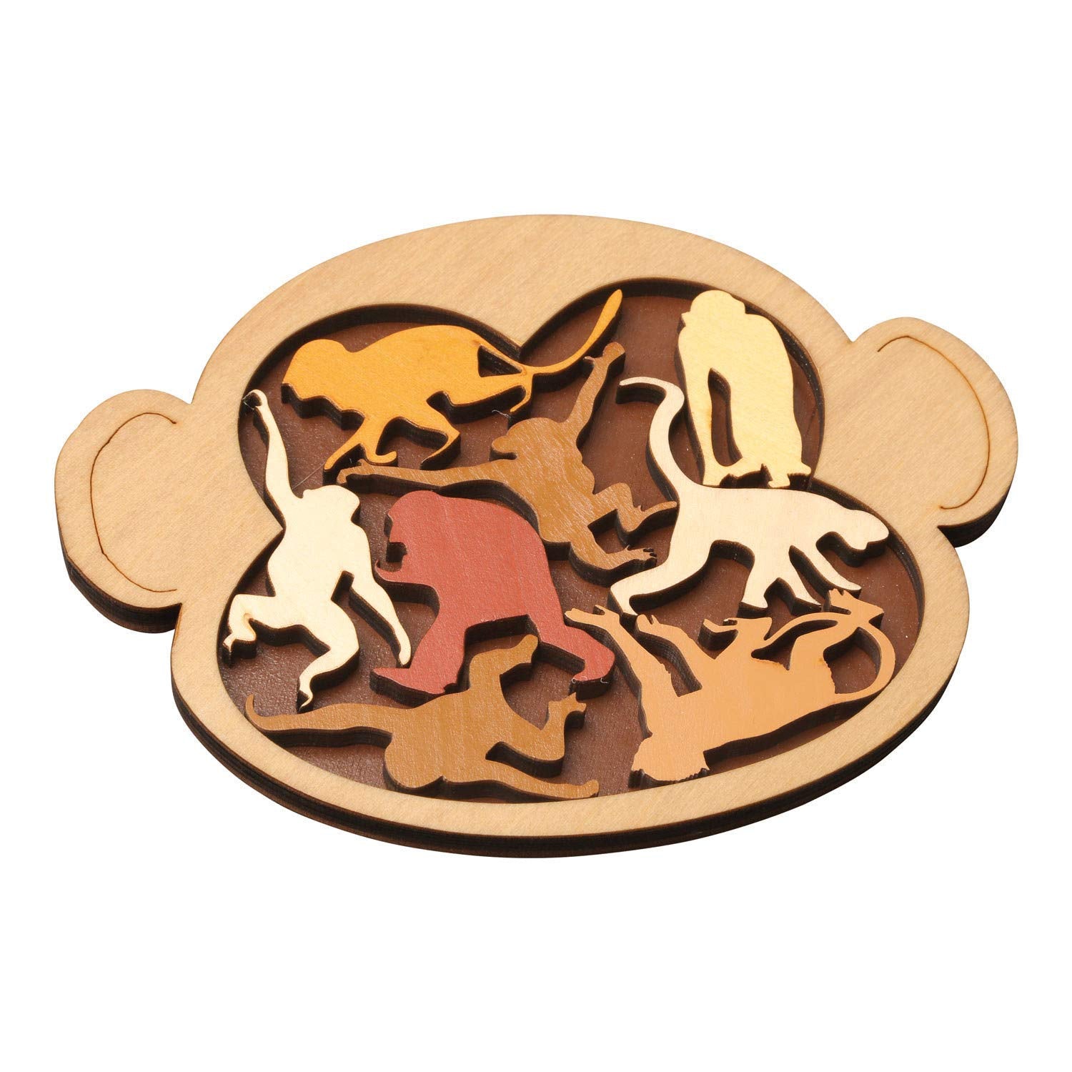 Project Genius INC. Monkey Madness Puzzle - Laser-Cut Wooden Logic Game