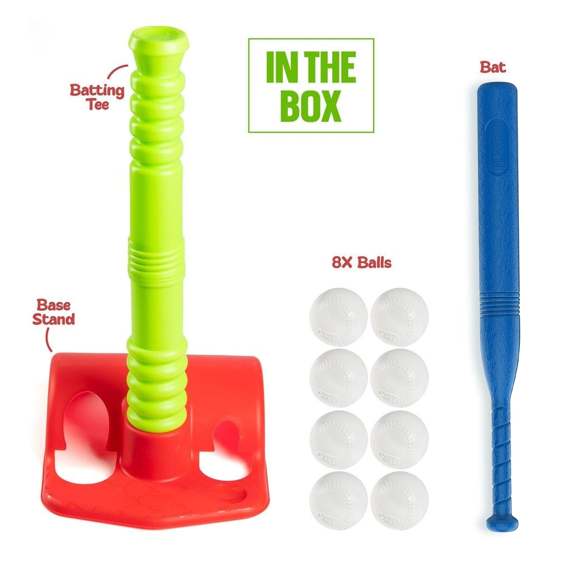 Play22 T Ball Set for Toddlers - Tball Set for Kids 3-5, 8 Large Balls, 23" Batting Tee - Kids Baseball Bat Tee - Wiffle Ball, Toddler Outdoor Toys