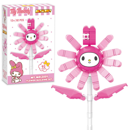 Brickcraft Officially Licensed Sanrio My Melody Flower with Detailed face and Petals Included 92 Pieces Multicolored Brick Building Set