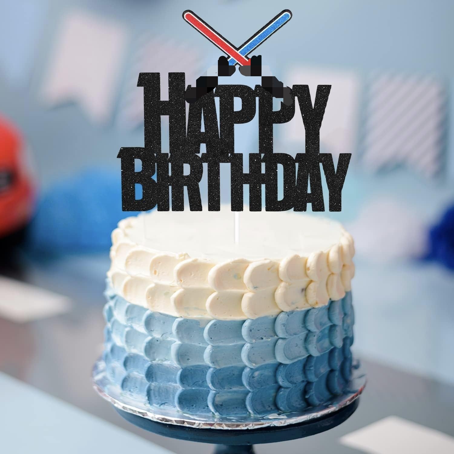 Laser Sword Happy Birthday Cake Topper - Space Themed Happy Birthday Cake Topper - Glowing Sword Birthday Party Decorations For Boys