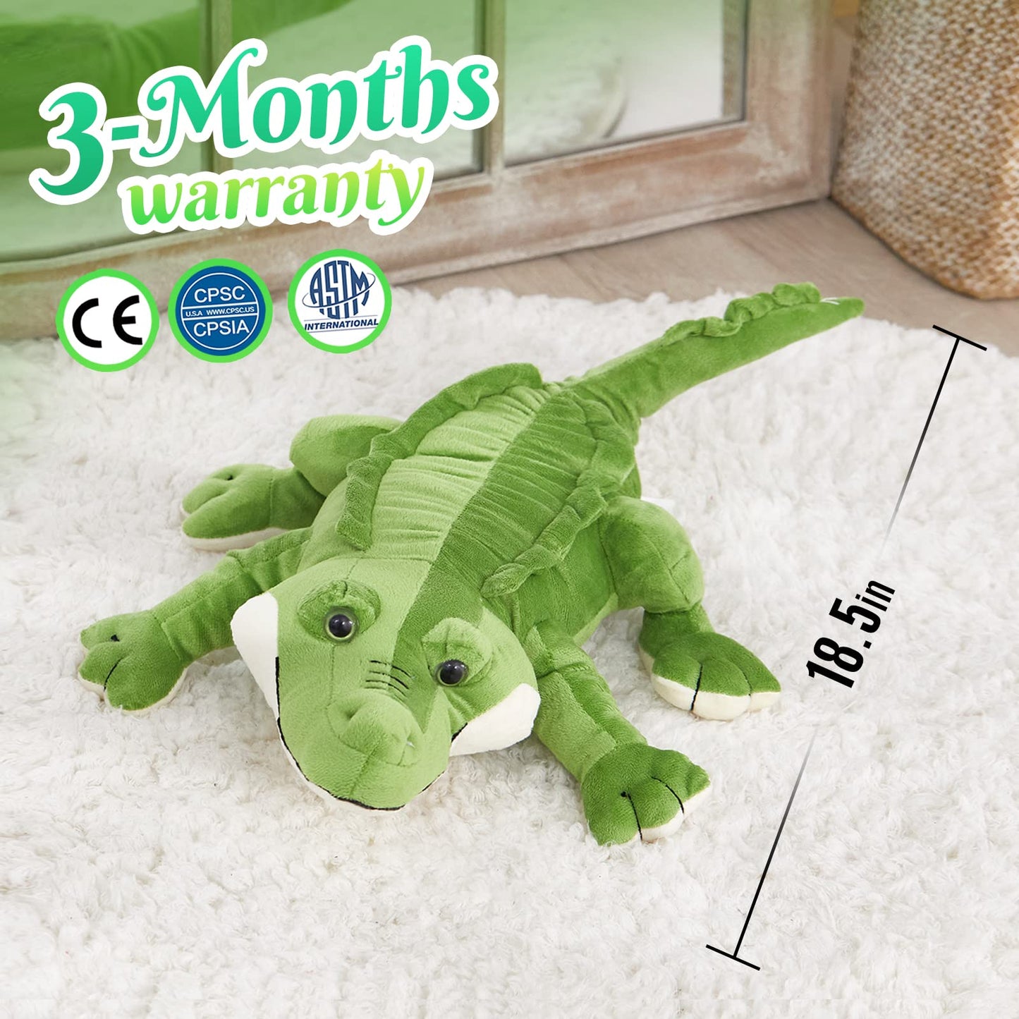 Athoinsu Cute Alligator Stuffed Animal Hugging Soft Realistic Crocodile Plush Toy Pillow Birthday Children's Day Christmas for Toddler Kids Boys