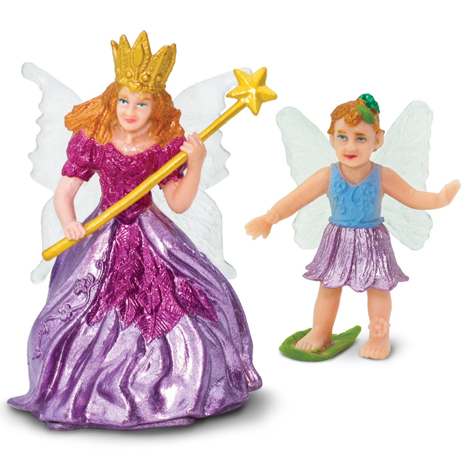 Safari Ltd. Fairy Fantasies TOOB - 6 Mini Figurines Including Fairy Queen, Baby, and Flower Fairies Jasmine, Buttercup, Violet, Iris - Enchanting Toy