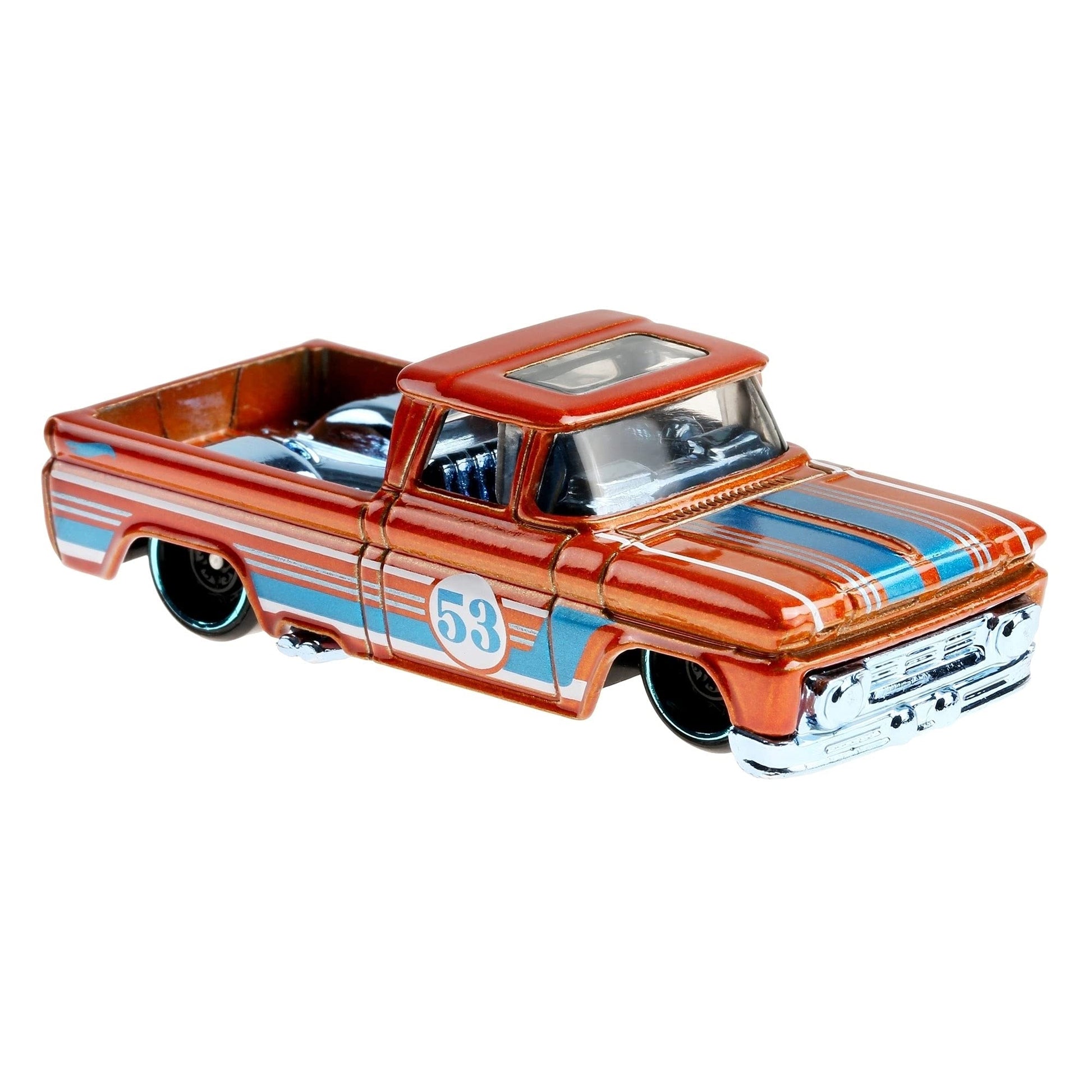 Hot Wheels Orange & Blue 53rd Anniversary Custom '62 Chevy Pickup Truck 3/5 DieCast 1:64th Scale