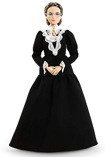Barbie Inspiring Women Series Susan B. Anthony Collectible Doll, Approx. 12-in, Wearing Black Dress and Cameo Brooch, with Doll Stand and Certificate