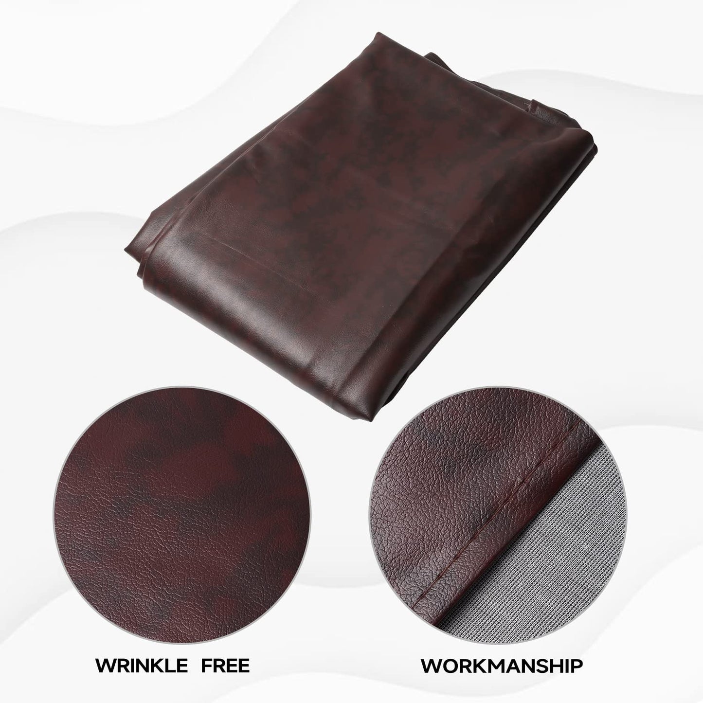 GSE Games & Sports Expert 9' Brown Heavy-Duty Leatherette Shuffleboard Table Cover for Shuffleboard Table Accessories