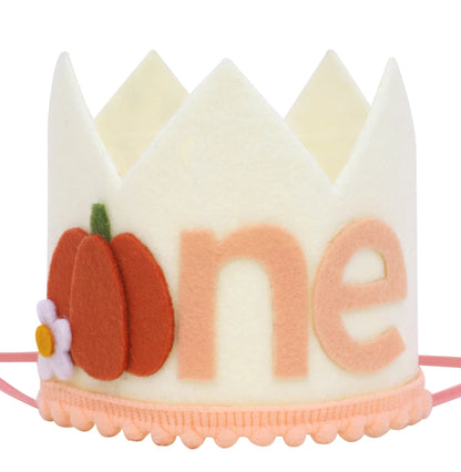 Agkvw Little Pumpkin 1st Birthday Crown - Floral Pumpkin Birthday Crown, Autumn Birthday Decorations, Cake Smash Photo Props