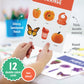 Jumbo Focus Cards™ Made in USA. 12ct Extra-Large Flash Cards - 12 Months+. Colors, Animals, Food & Objects. 7.5" x 10". Over 140 Photos. Used by