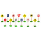 Guidecraft 7" Wooden Block Play Traffic Signs - Kids Educational and Learning Toys, Block Play Pretend Play Accessory Set for Toddlers and Preschool