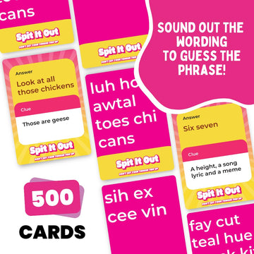 Spit It Out Party Game for Adults & Teens 17+ - Fast-Paced Word Guessing Card Game, Sound It Out & Shout the Answer, Funny Group Game for Game Nights
