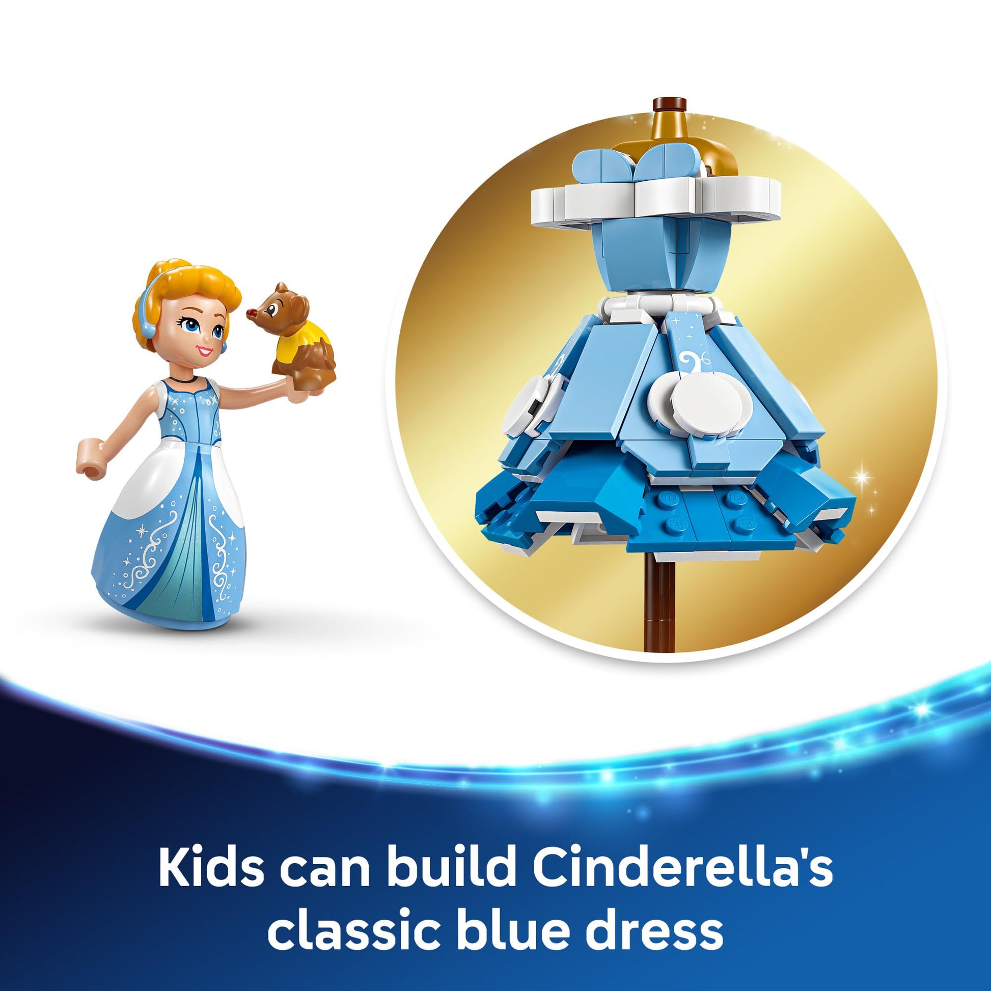 LEGO Disney Princess Cinderella’s Dress Kids Toy with Minidoll Character - Fun Building Toy for Girls and Boys Ages 9 and Up - Disney Gift Idea
