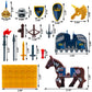 Miutrue Medieval Weapons Accessories Knights Block Toy with Figures (10 Sets Weapons & 4 Sets Horses & 10 Figures)