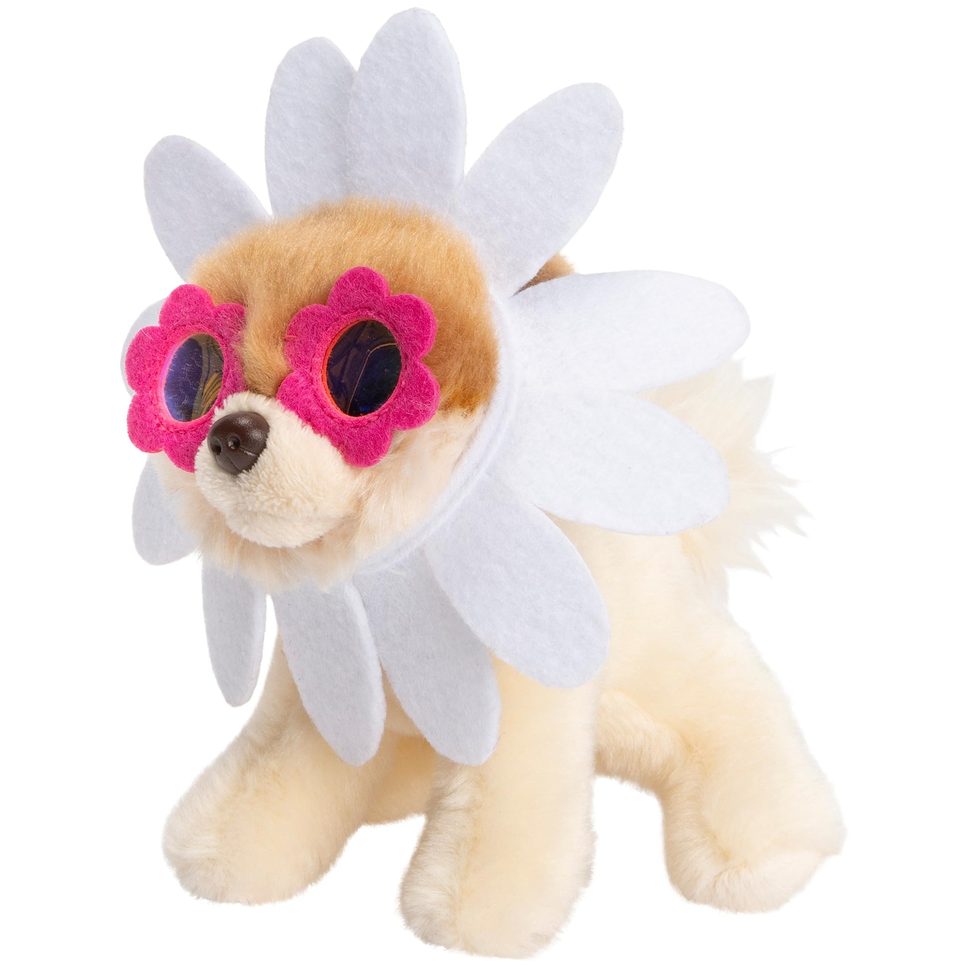 GUND Boo, The World’s Cutest Dog, Itty Bitty Boo Daisy Flower #61, Stuffed Animal Plush, Spring Decor, Pink and White, 5”