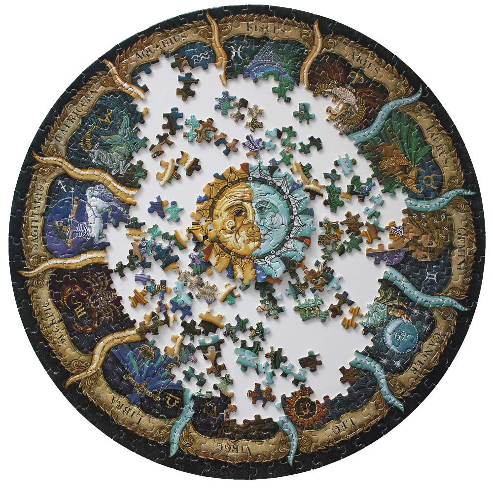 Zodiac Puzzle for Adults 500 Piece Round Constellation Astrology Puzzles