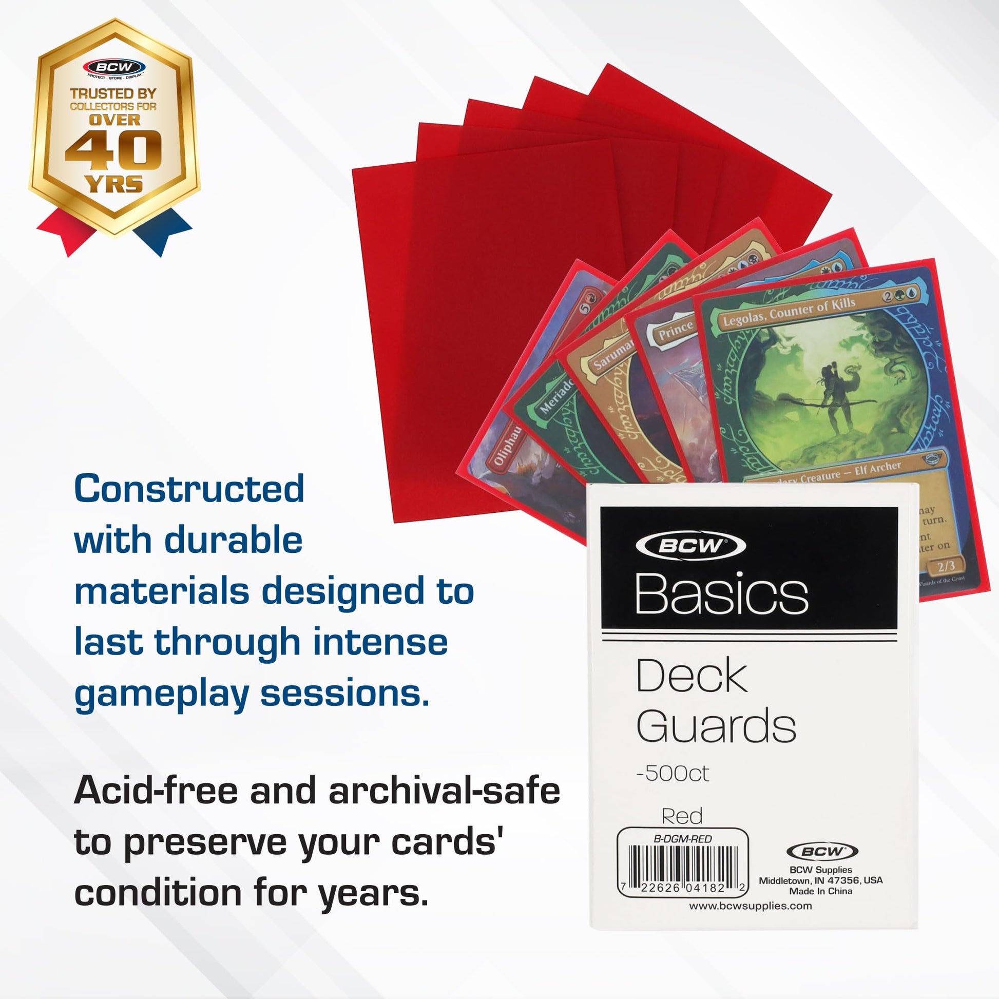 BCW Basics Card Sleeves | 500 Count Box | Acid-Free, Archival Safe | Durable, Cost-Effective Protector for Standard 2.5" x 3.5" Trading and Game Cards