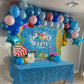 Winter Ocean Waves Plastic Tablecloth 86x52in Party Table Cover Blue for Beach Pool Birthday Party Decoration Shower Supplies (2)
