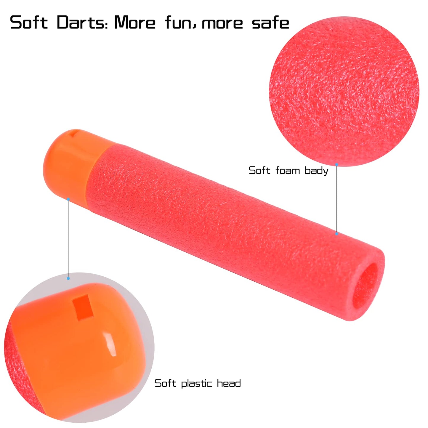 lififun Mega Dart Refill Pack 96 Pcs Compatible with Nerf N-Strike Mega Series Blasters, Red
