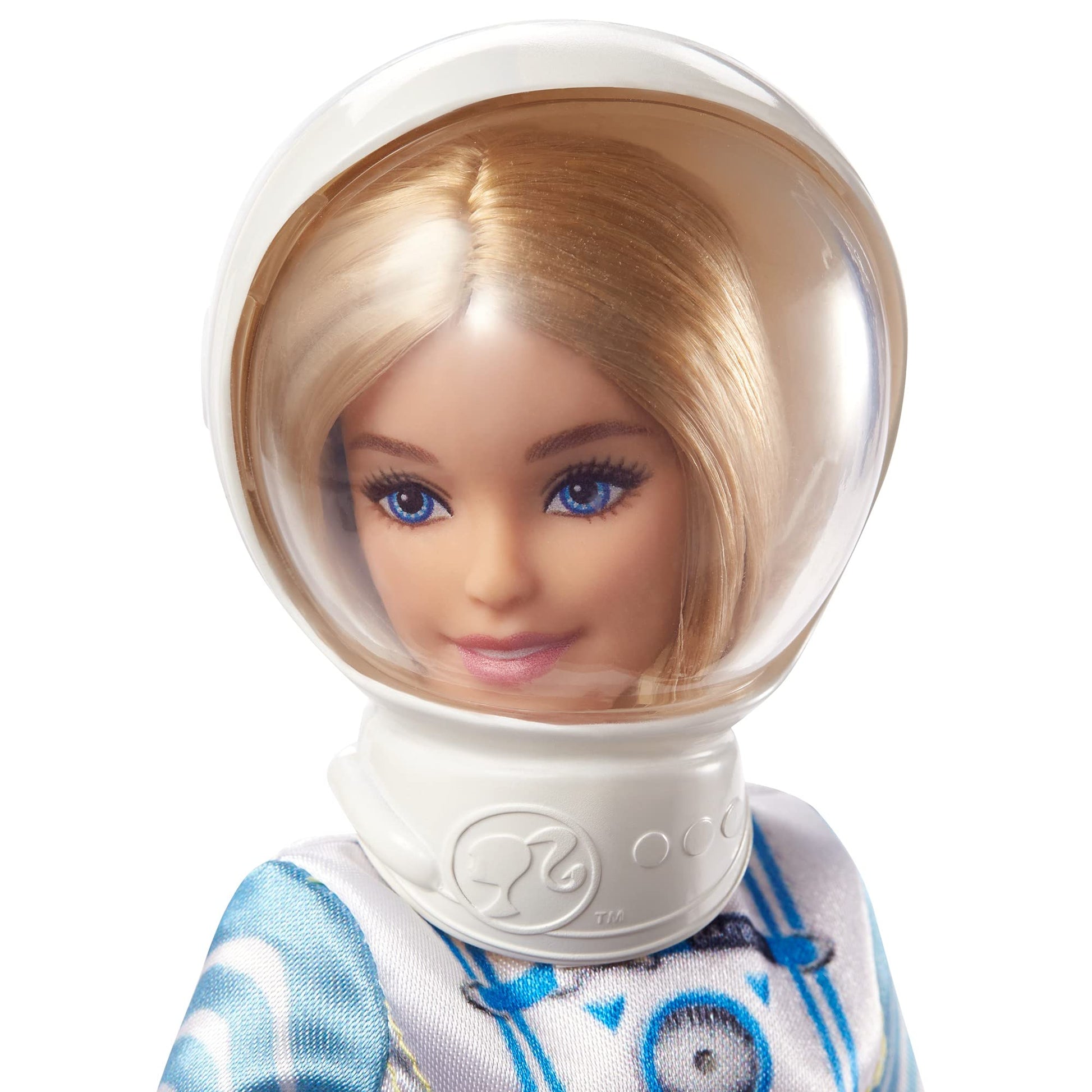 Barbie Space Discovery Astronaut Doll, Blonde, in Spacesuit with Helmet, Gloves, Flag & 3 Mini Packs of Astronaut Food (Non-Edible) for 3 to 7 Year