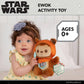 Kids Preferred Star Wars Ewok On the Go Activity Toy - with Colorful Rattle, Squeaker, Teether, Travel Clip, Soft Sensory Toy, for Ages 0+
