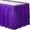 New Purple Plastic Table Skirt - 21' x 29" (1 Pc.) - Durable, Easy-to-Use & Stylish Event Decor, Perfect for Parties, Weddings, & Special Occasions
