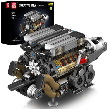 Mould King 10131 W16 Engine Building Blocks Sets, V8 Engine Model kit that Run, Build Your Own STEM Model Engine, 16-Cylinder Car Engine Building