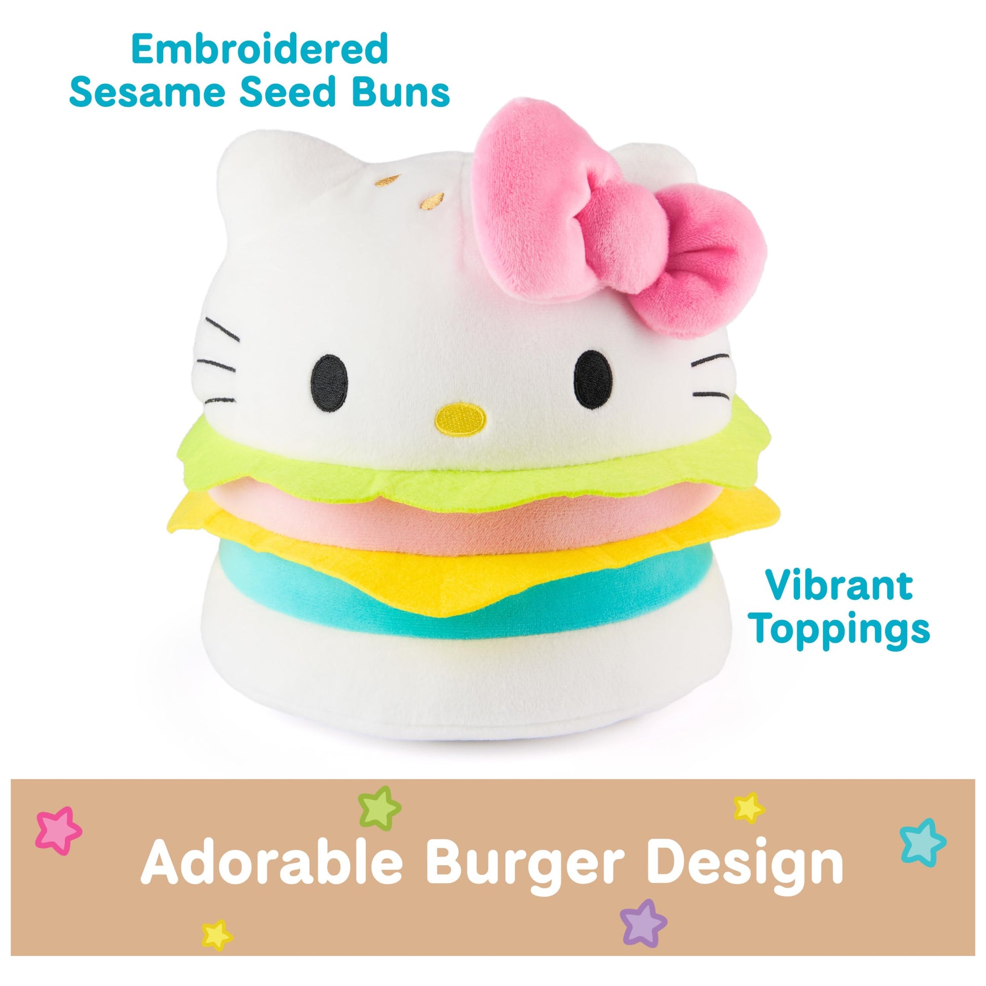 GUND Sanrio Hello Kitty Hamburger 8-Inch Plush Toy for Ages 1+