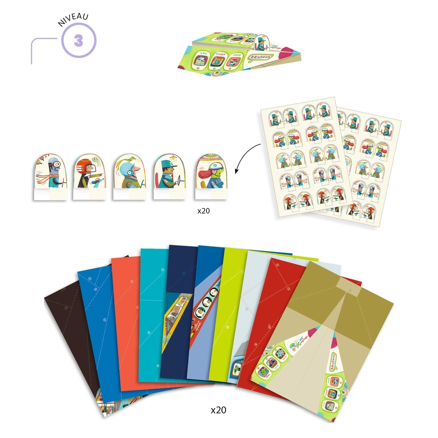 Djeco Planes Origami Paper Craft Kit - Level 3