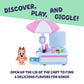 Bluey Vehicle & Figures Ice Cream Cart Toy Playset, Portable Ice Cream Push Cart with 2.5” Articulated Bingo Figure, Play Food Truck for Kids Ages 3+