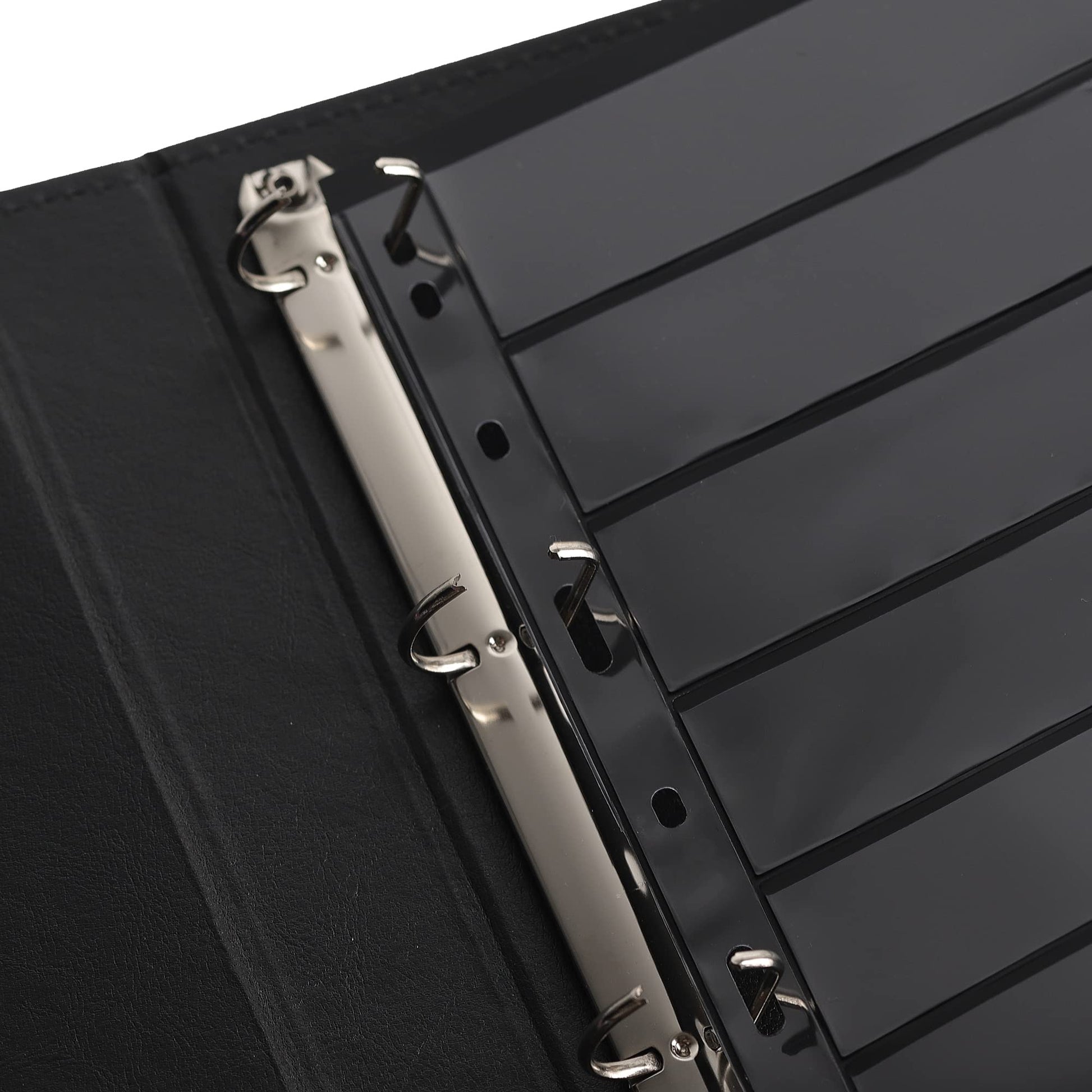 Uncle Paul 4 Ring Binder Albums - 12.5" x 10" Black Cover Binders Compatible with 9-Hole 11-Hole Pocket Pages Universal for Stamps Coins Banknotes