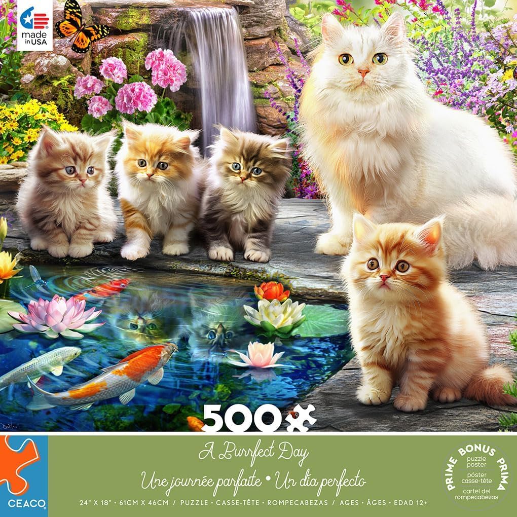 Ceaco - A Purrfect Day - 500 Piece Jigsaw Puzzle for Adults