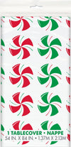 Unique Peppermint Christmas Disposable Tablecover