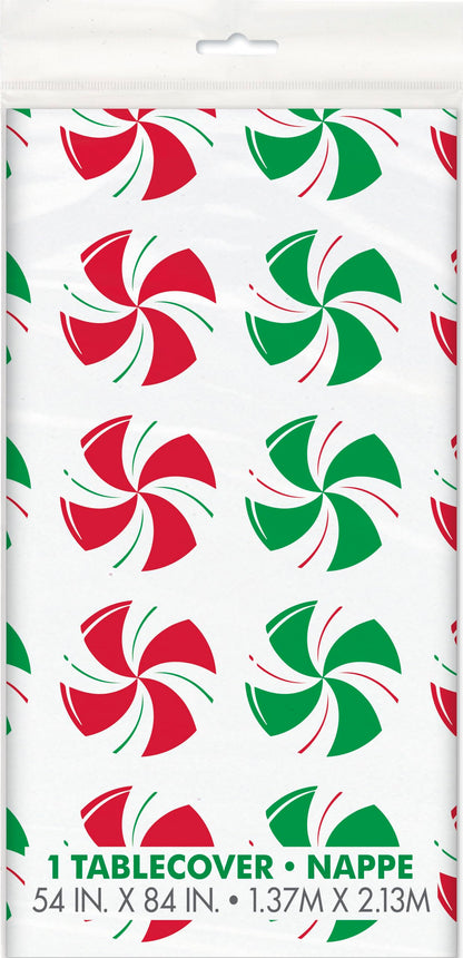 Unique Peppermint Christmas Disposable Tablecover