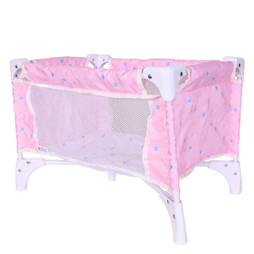 My Baby Doll’s Travel Crib - Foldable Baby Doll Bed with Mesh Sides & Mattress - Portable Toy Crib for 18-22 Inch Dolls