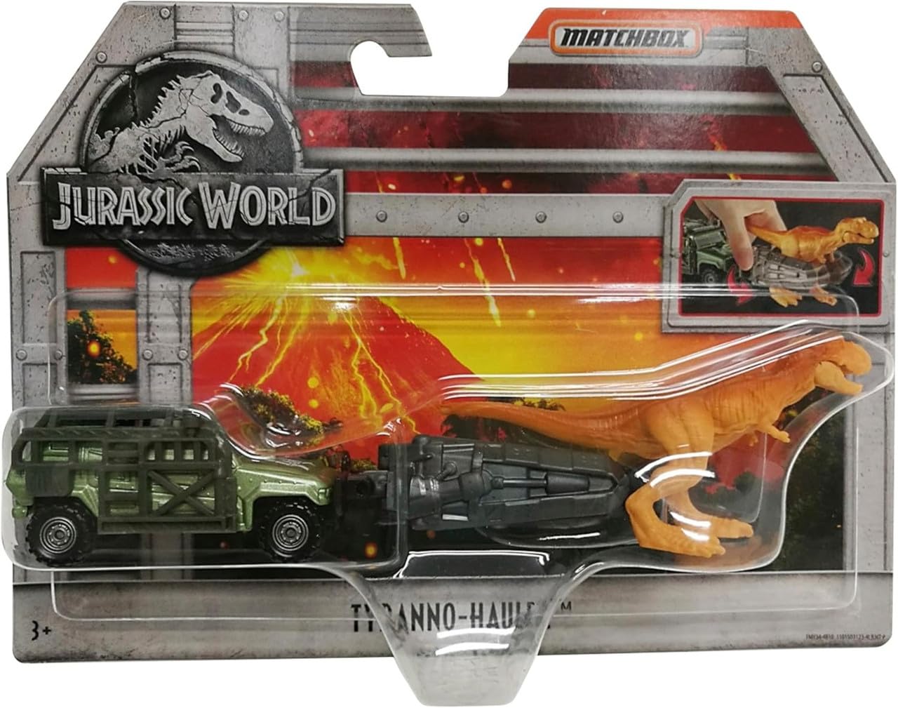 Jurassic World Matchbox Dinosaur Vehicle Playset Bundle, Die-Cast Cars and Helicopters Collection, Kids Toys, Ages 3+, 4 Pack FMY31-956G