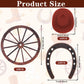 FIONUPI 40 PCS Western Themed Party Decorations Mini Horseshoes Cowboy Hats Wagon Wheels Retro Table Centerpieces for Cowboy Cowgirls Wedding Birthday
